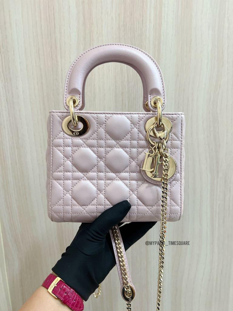 Mini Lady Dior Bag Lotus Pearlescent Cannage Lambskin  DIOR AU