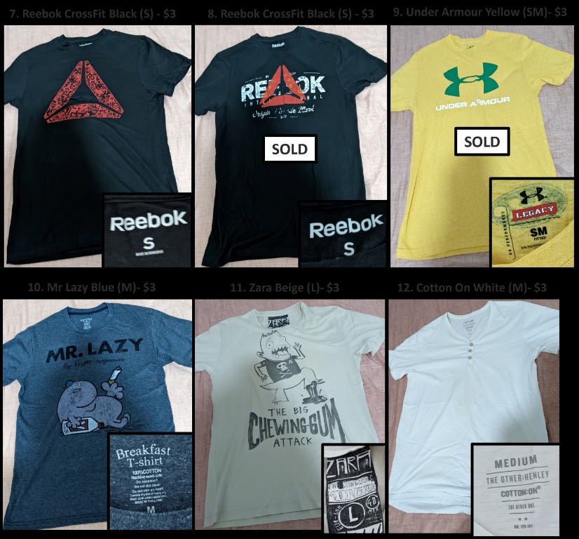Clearance T Shirt Nike Reebok Under Armour Zara Uniqlo