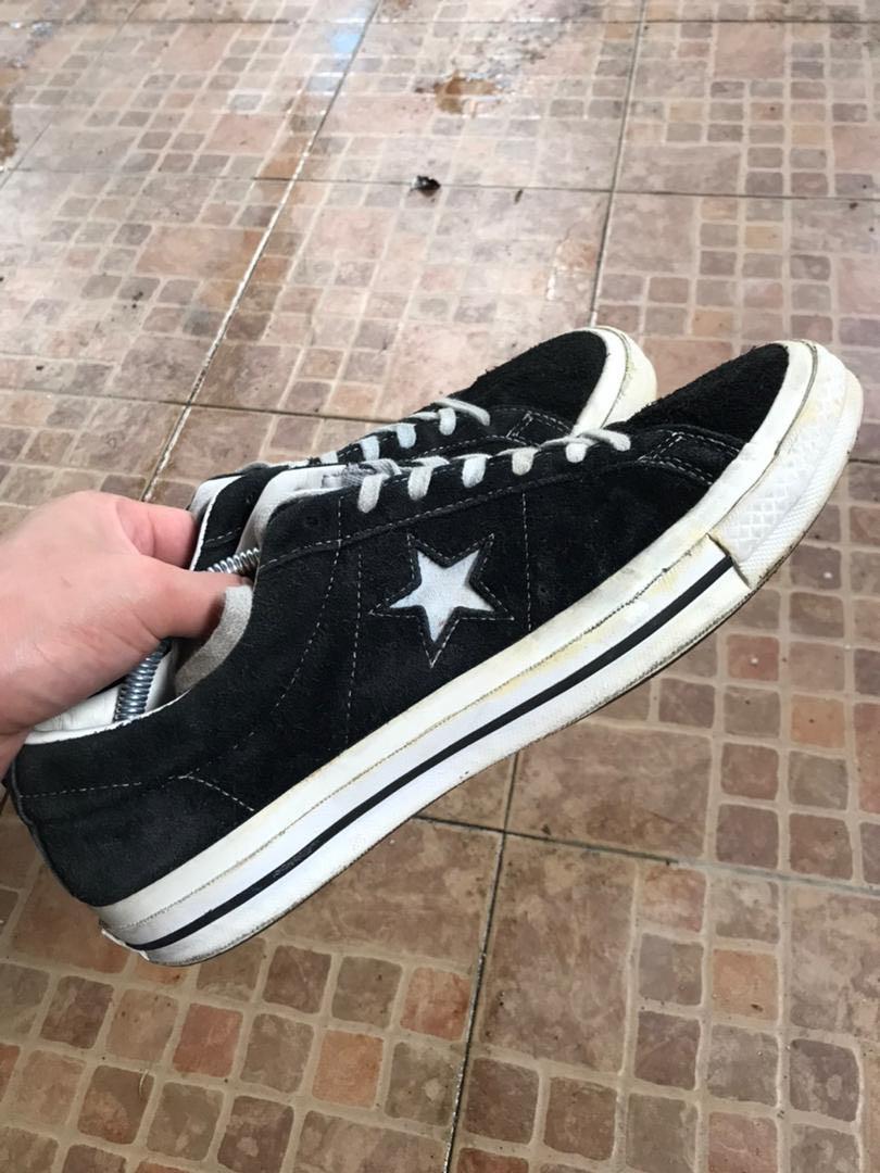 CONVERSE ONE STAR SUEDE BLACK LEATHER Men s Fashion Footwear