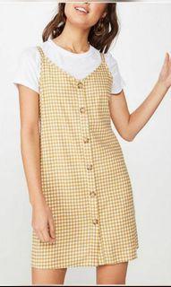 Cotton On Woven Margot Slip Dress Gingham Yellow