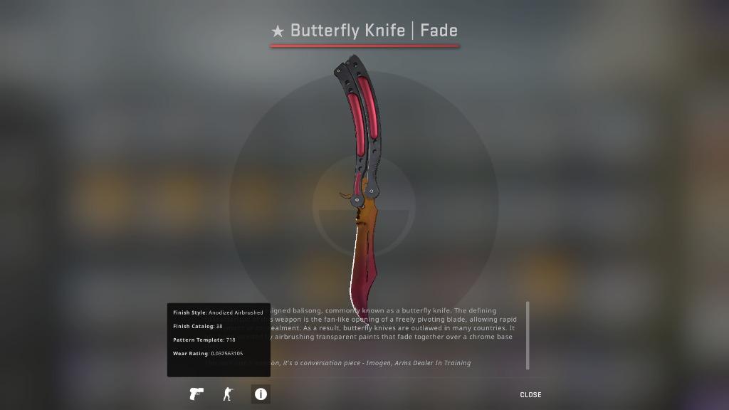 CSGO Butterfly Knife Fade (FN), Video Gaming, Gaming Accessories, In