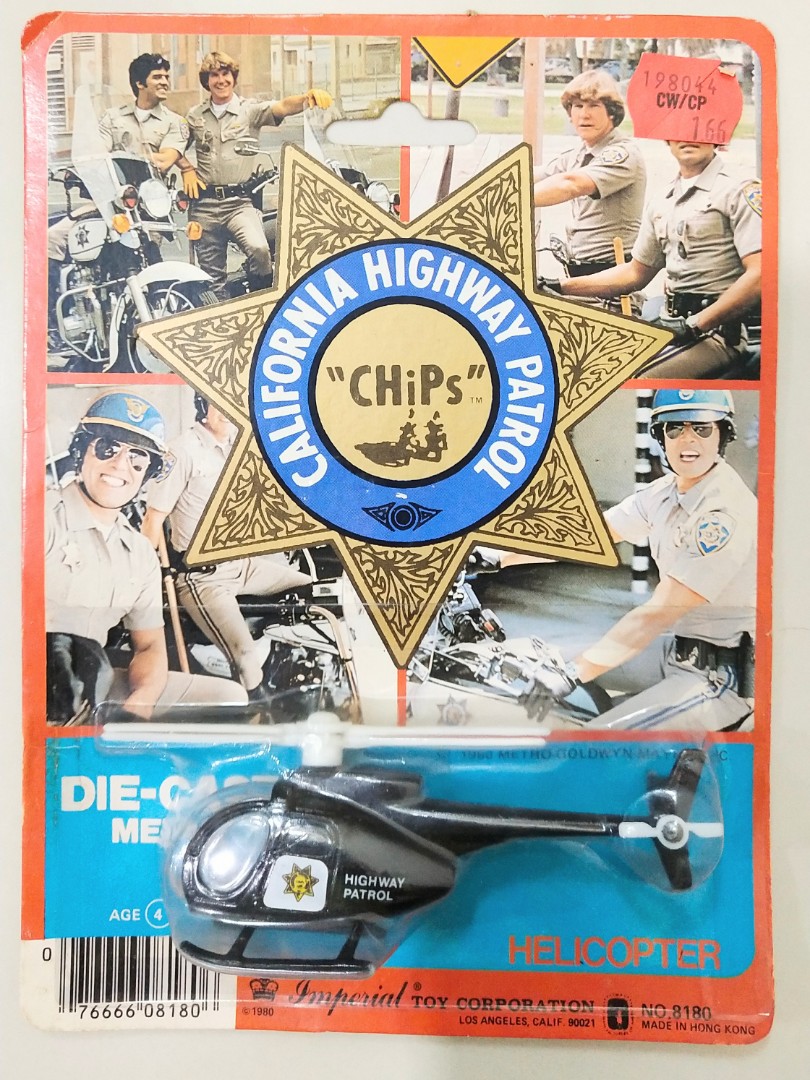 Diecast Police Helicopter from the famous 1970s TV Series "CHiPs", Hobbies & Toys, Collectibles