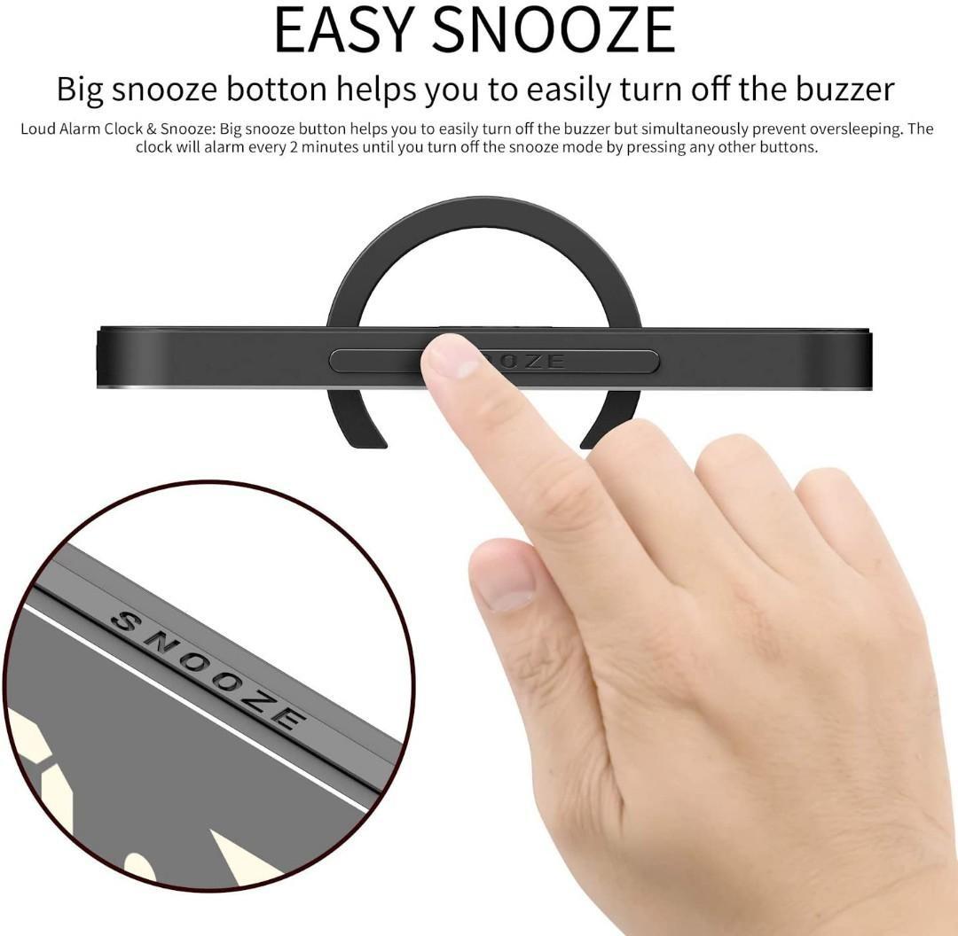 EXTSUD LED Mirror Alarm Clock, Portable LED Mirror Alarm Clocks,HD