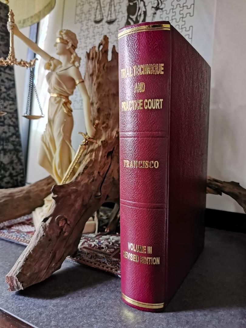 Francisco Trial Technique & Practice Court (RARE) (Category: Textbooks) located in Taguig. Submitted by johntaxpayer (Listing ID 1146561129, Image 1). Description: Trial Technique and Practice Court Vol. III (Fourth Edition) by Senator Vicente Francisco Updated by Justice Ricardo Francisco NEW and RARE.