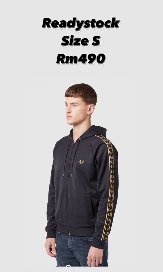 Fred perry tape hoodie new arrivals
