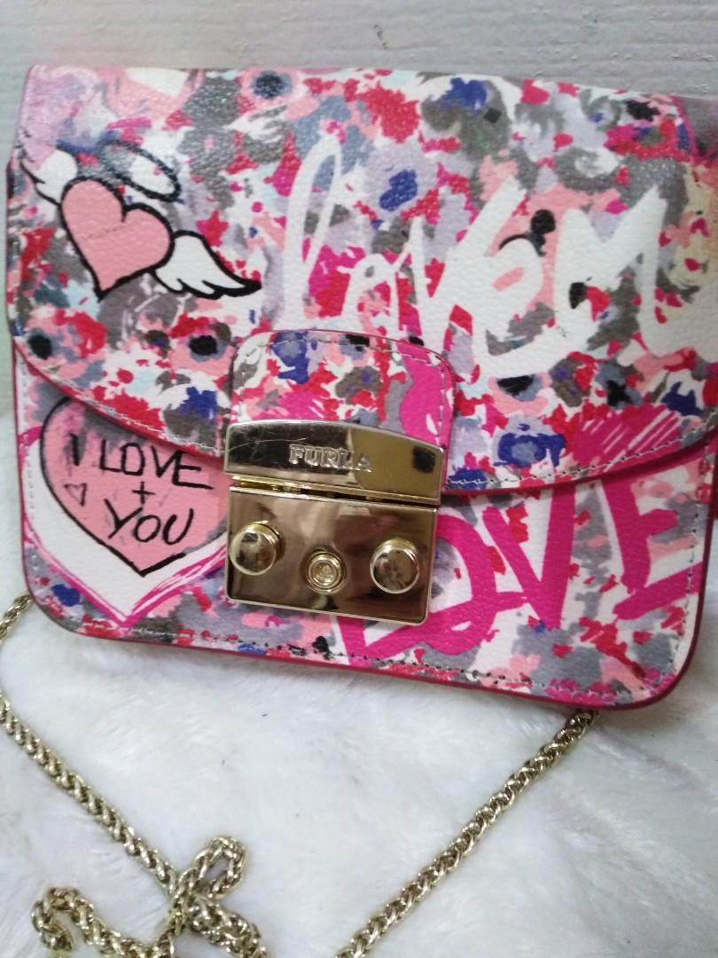 Furla love graffiti bag Women s Fashion Bags Wallets Cross body Bags on Carousell