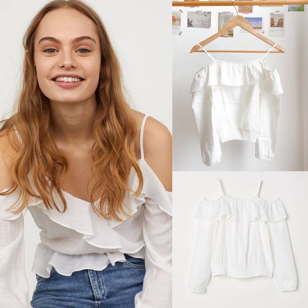 GU Blouse Off Shoulder White / Cold 