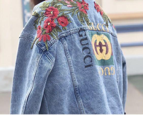 Gucci denim jacket, Women's Fashion, Coats, Jackets and Outerwear on  Carousell
