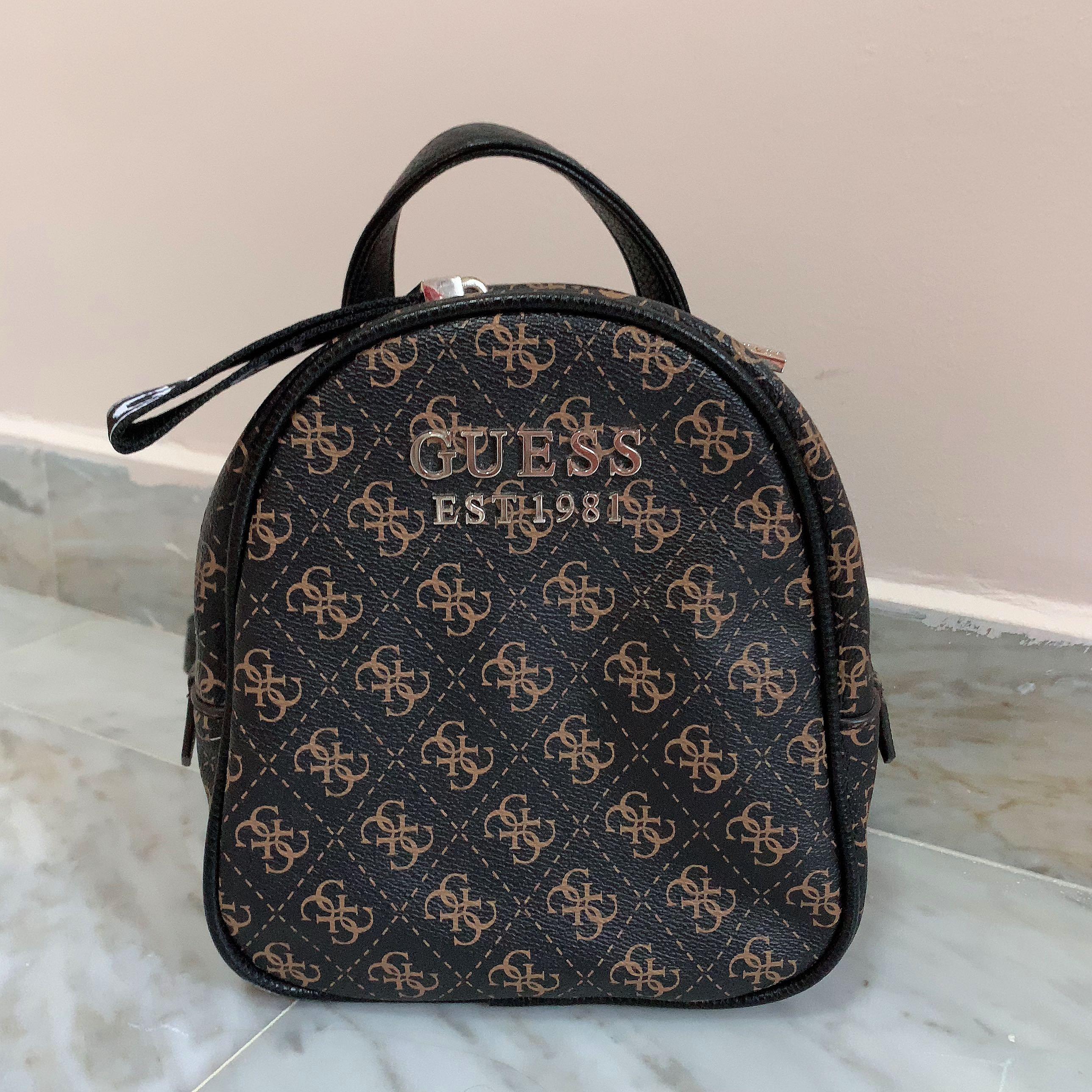 guess mini backpack brown