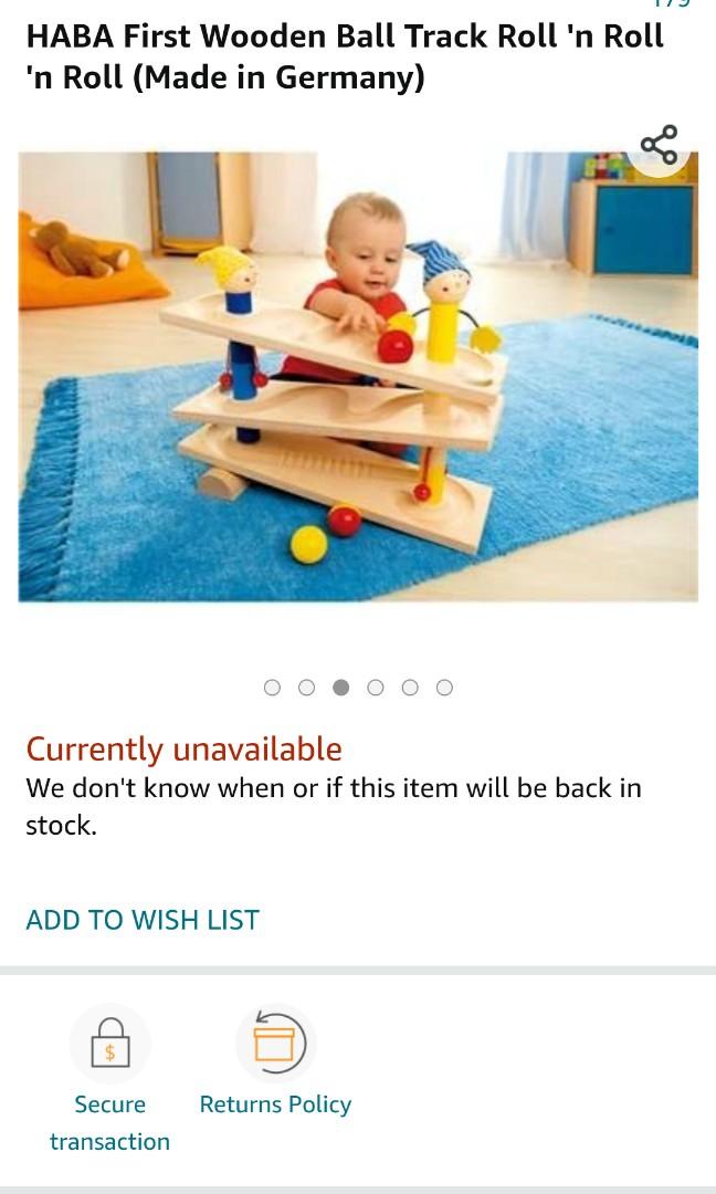 Haba first wooden ball track roll 'n roll, Babies & Kids, Infant