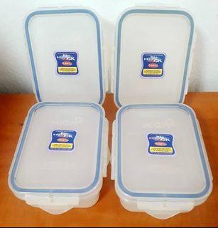 HLock Bio Antibacterial Clip Lock Containers Set (4pcs) + Free Gifts (3pcs)