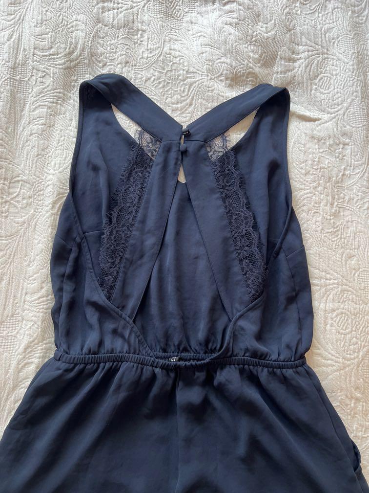 HnM lace Playsuit Navy cantik, Fesyen 