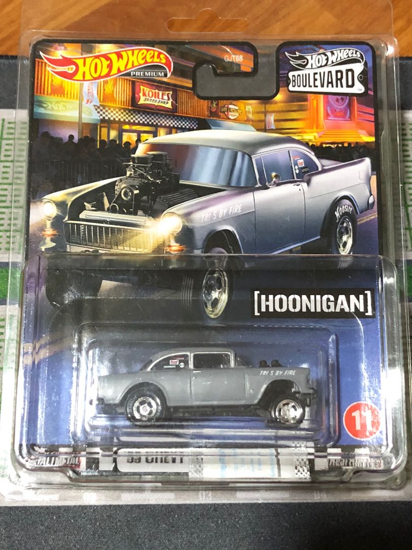 Hot Wheels Boulevard 1955 Chevy Bel Air Gasser Grigio Hoonigan #11 Edizione Limitata