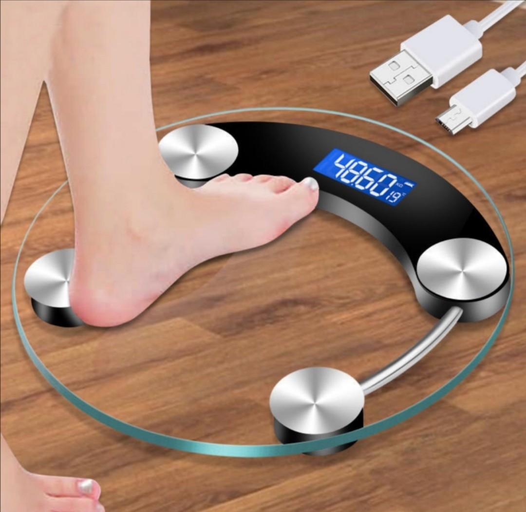 INSTOCK Minimalist basic plain transparent black weighing scale home body weight measurement weighing machine fitness sports gym exercise weight
