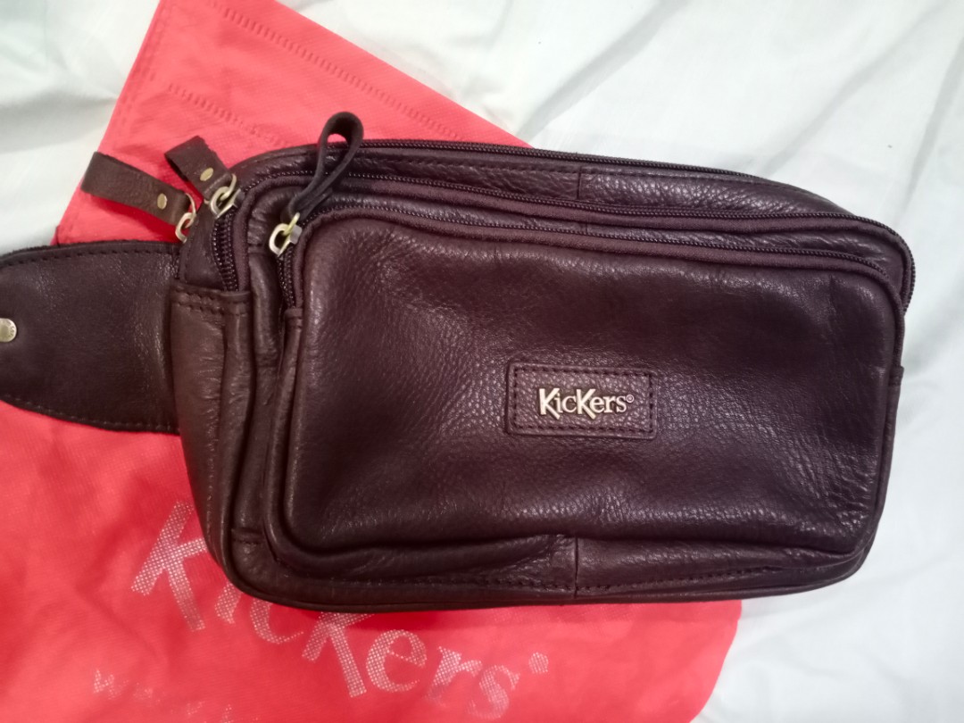 kickers leather pouch bag