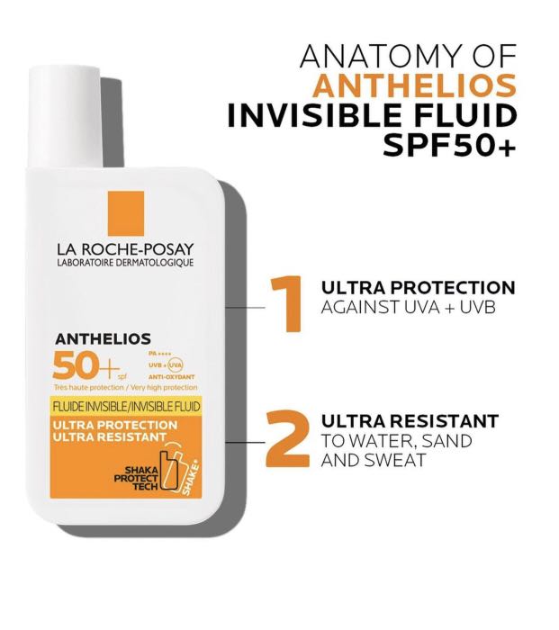 La Roche Posay Anthelios Invisible Fluid Facial Sunscreen SPF50, Beauty