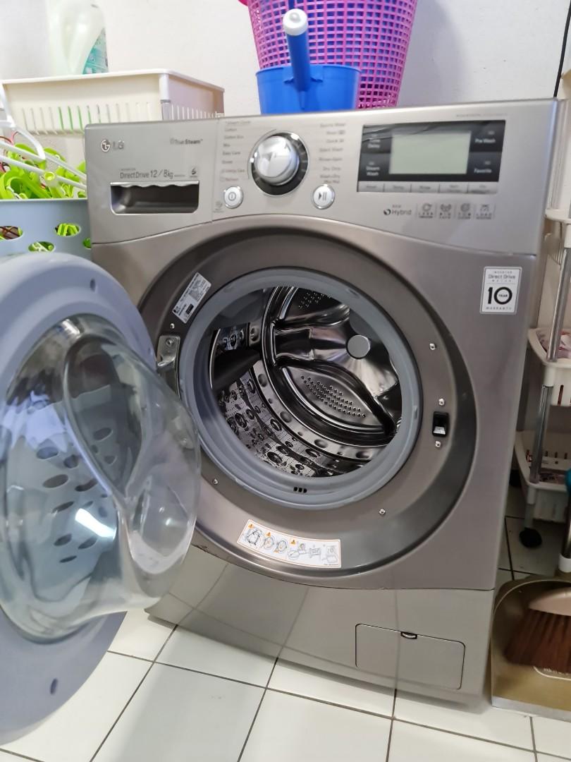 Lg True Steam Washer and dryer 12 8 KG, TV & Home Appliances, Washing