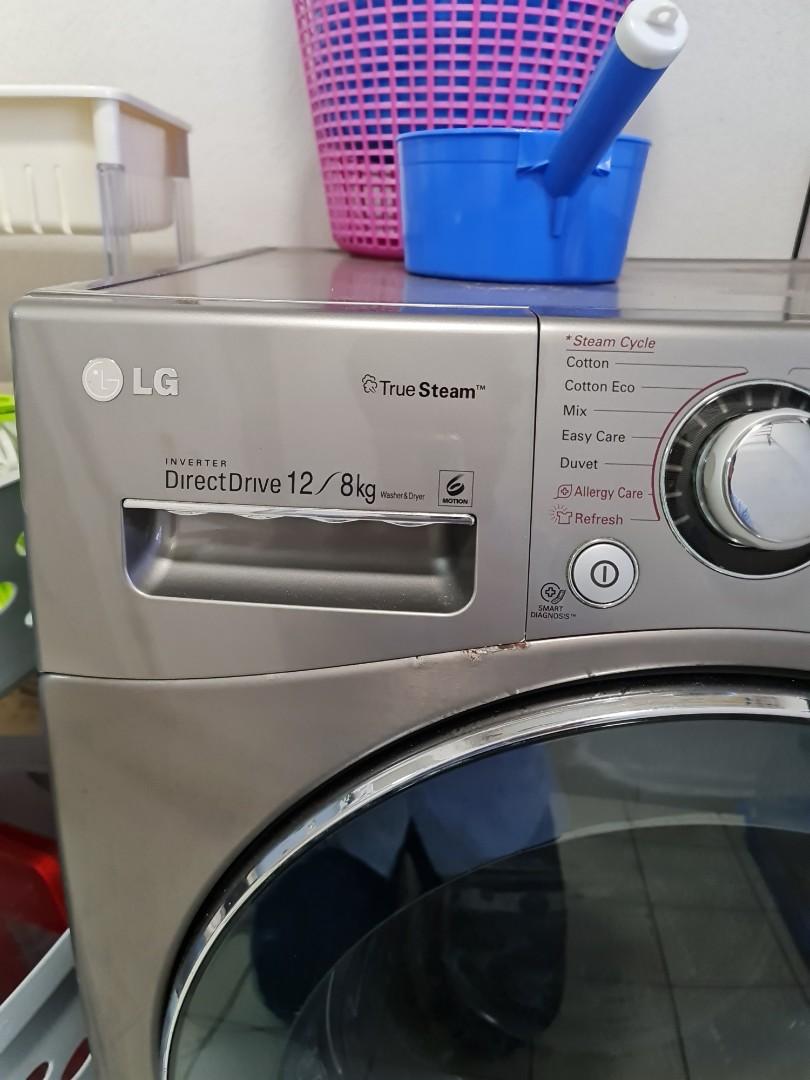Lg True Steam Washer and dryer 12 8 KG, TV & Home Appliances, Washing