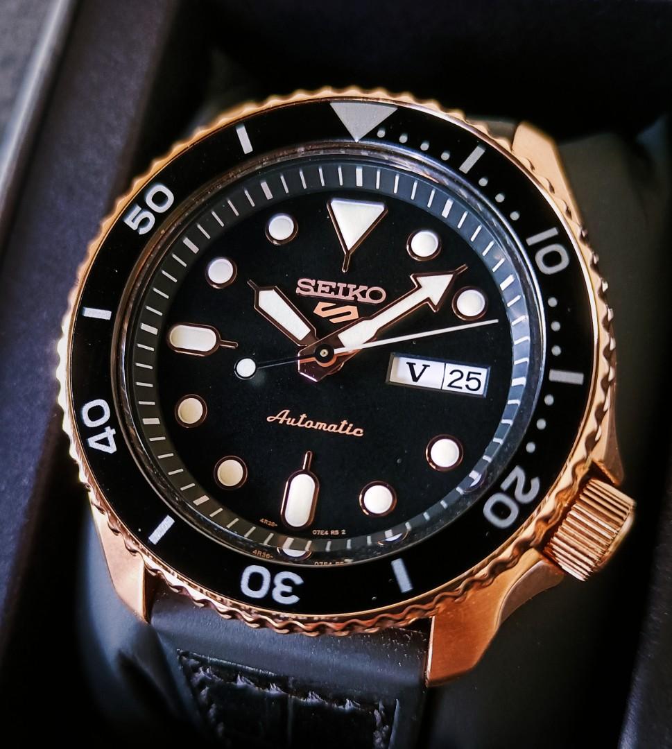 LNIB] Seiko 5 Rose Gold 5KX Automatic Sports Watch SRPD76K1, Men's Fashion,  Watches & Accessories, Watches on Carousell