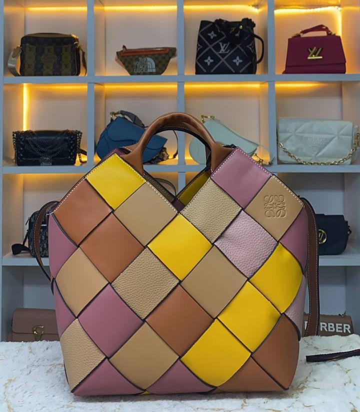 Loewe woven store leather tote