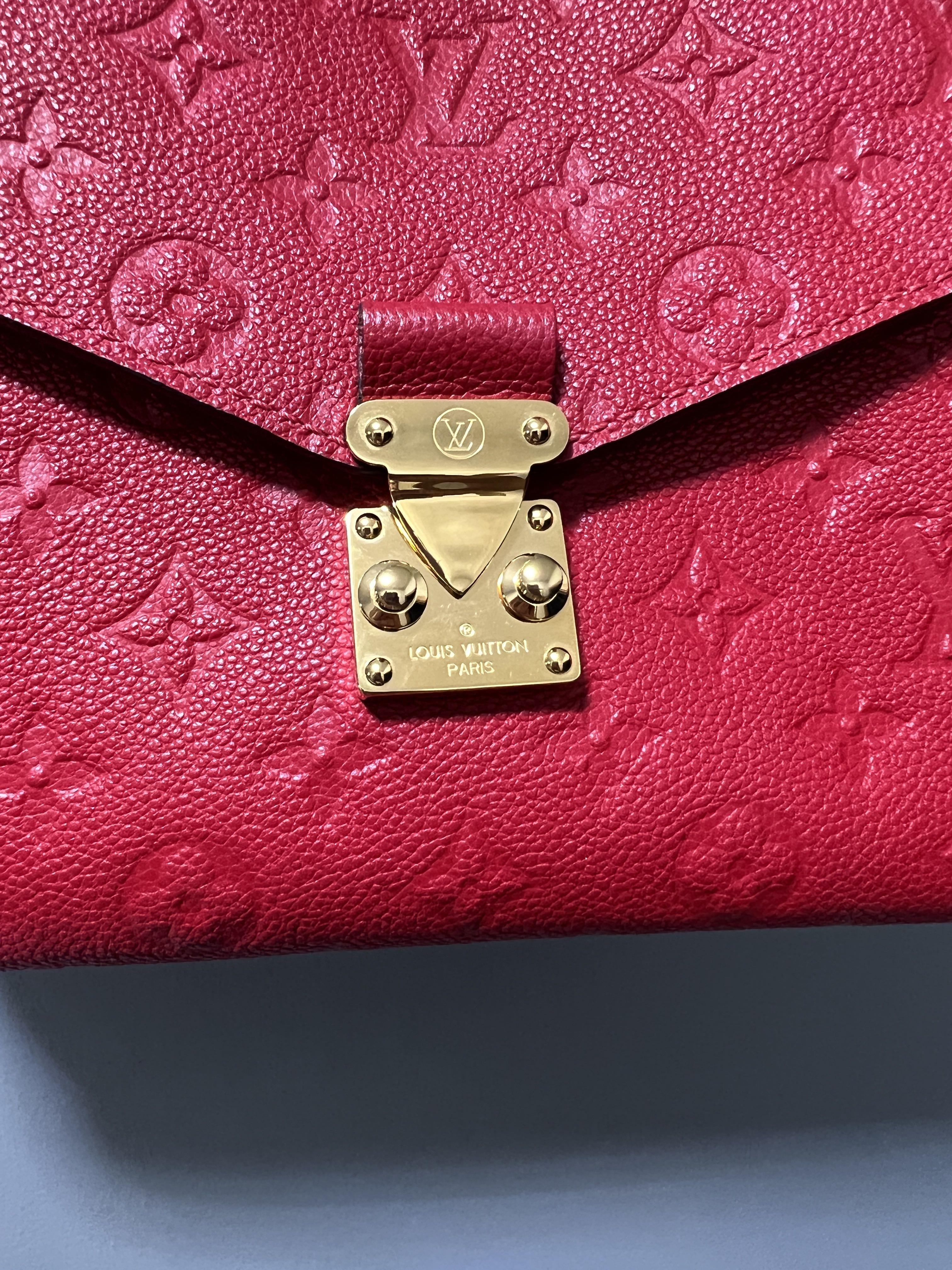 Louis Vuitton Red Monogram Leather Empreinte Pochette Metis Crossbody –  Bagriculture