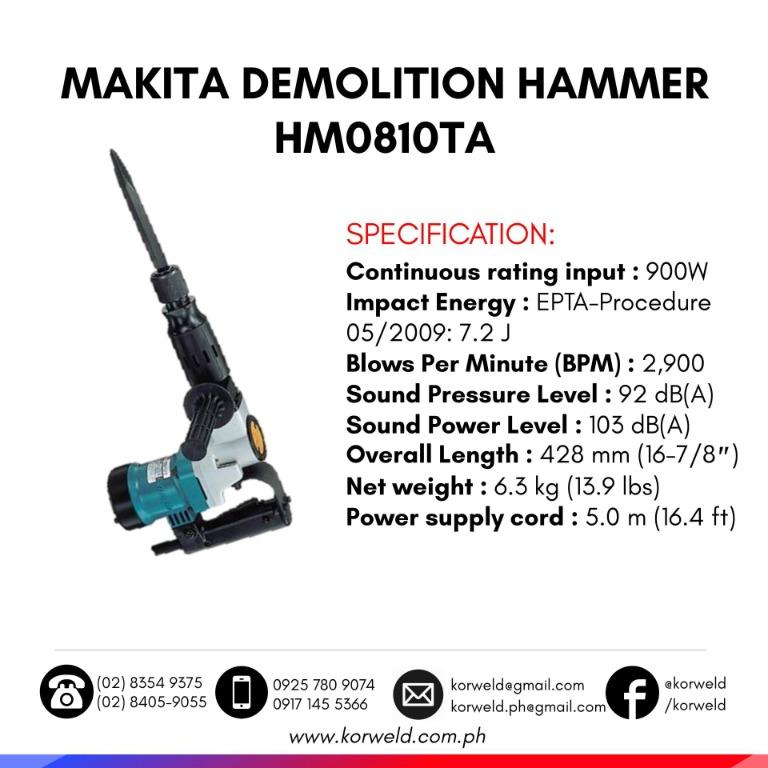 MAKITA DEMOLITION HAMMER HM0810TA, Commercial & Industrial