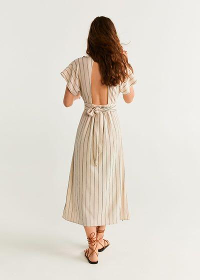 Mango stripe textured dress top