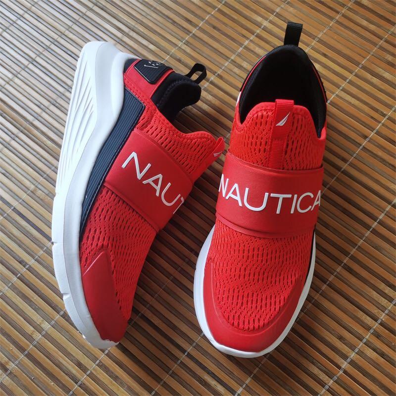 Nautica casual slip on red sneakers sport shoes
