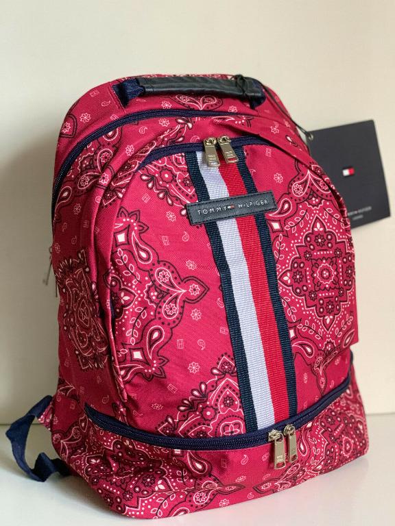 Red bandana tommy hilfiger backpack deals