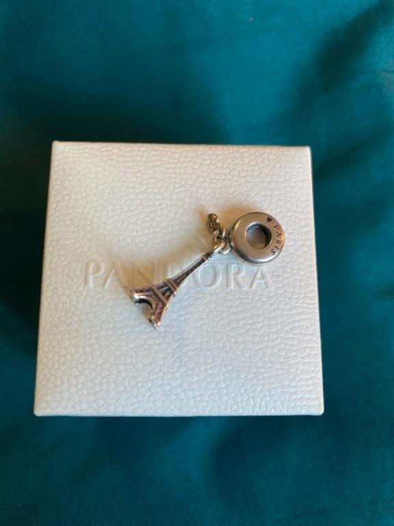 Pandora Eiffel tower pendant charm with 14k gold heart bought in Paris