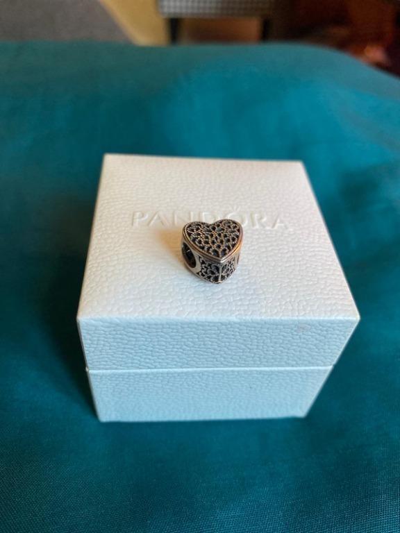 Filigree & outlet beaded heart charm