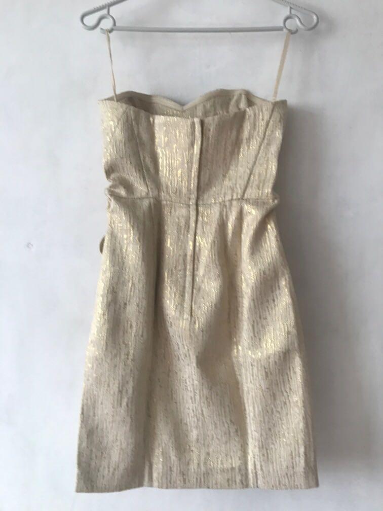 H\u0026M Party Dress Beige, Fesyen Wanita 