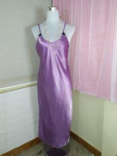 Purple satin long dress simple plain #Sell4Me