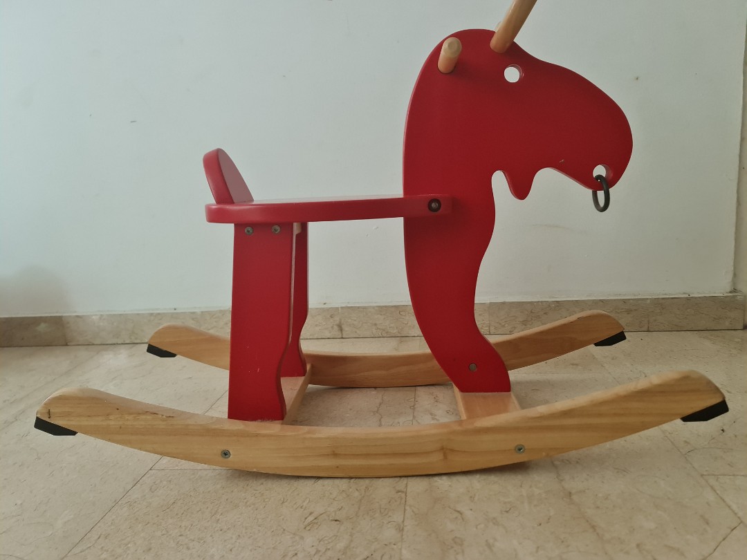 Rockers, wooden rocking horse Ikea(EKORRE) + a free blessing if you want., Babies & Kids