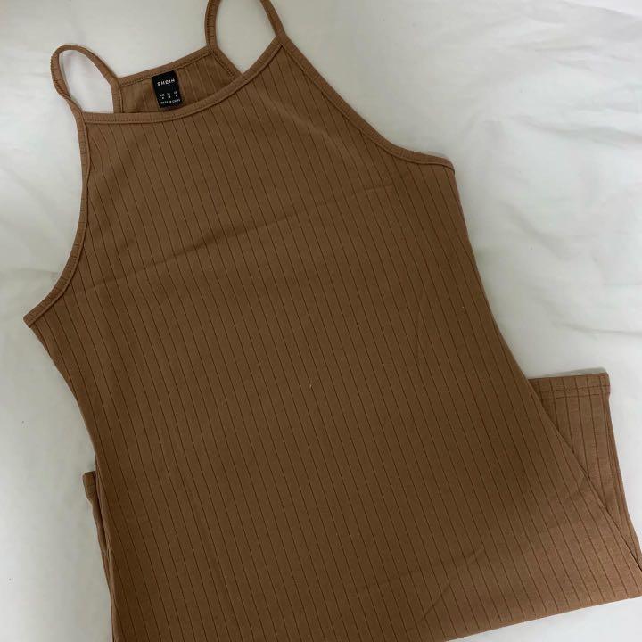 SHEIN MEDIUM BROWN TANK DRESS (Category: Dresses) located in Quezon City. Submitted by stopover_ph (Listing ID 1146634365, Image 2). Description: .