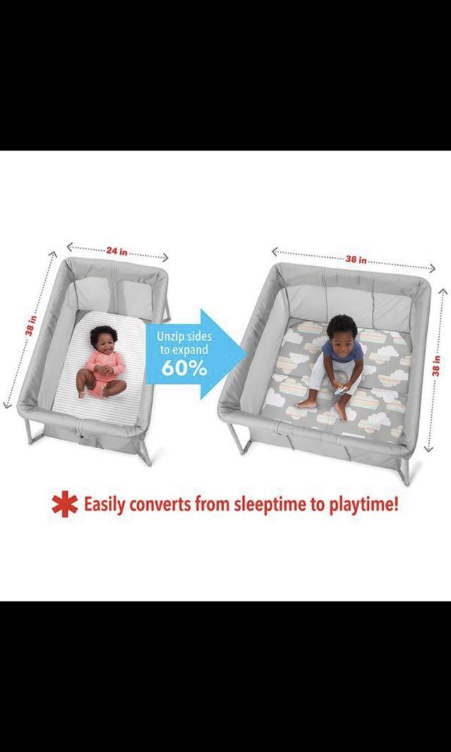Play to night outlet expanding travel crib