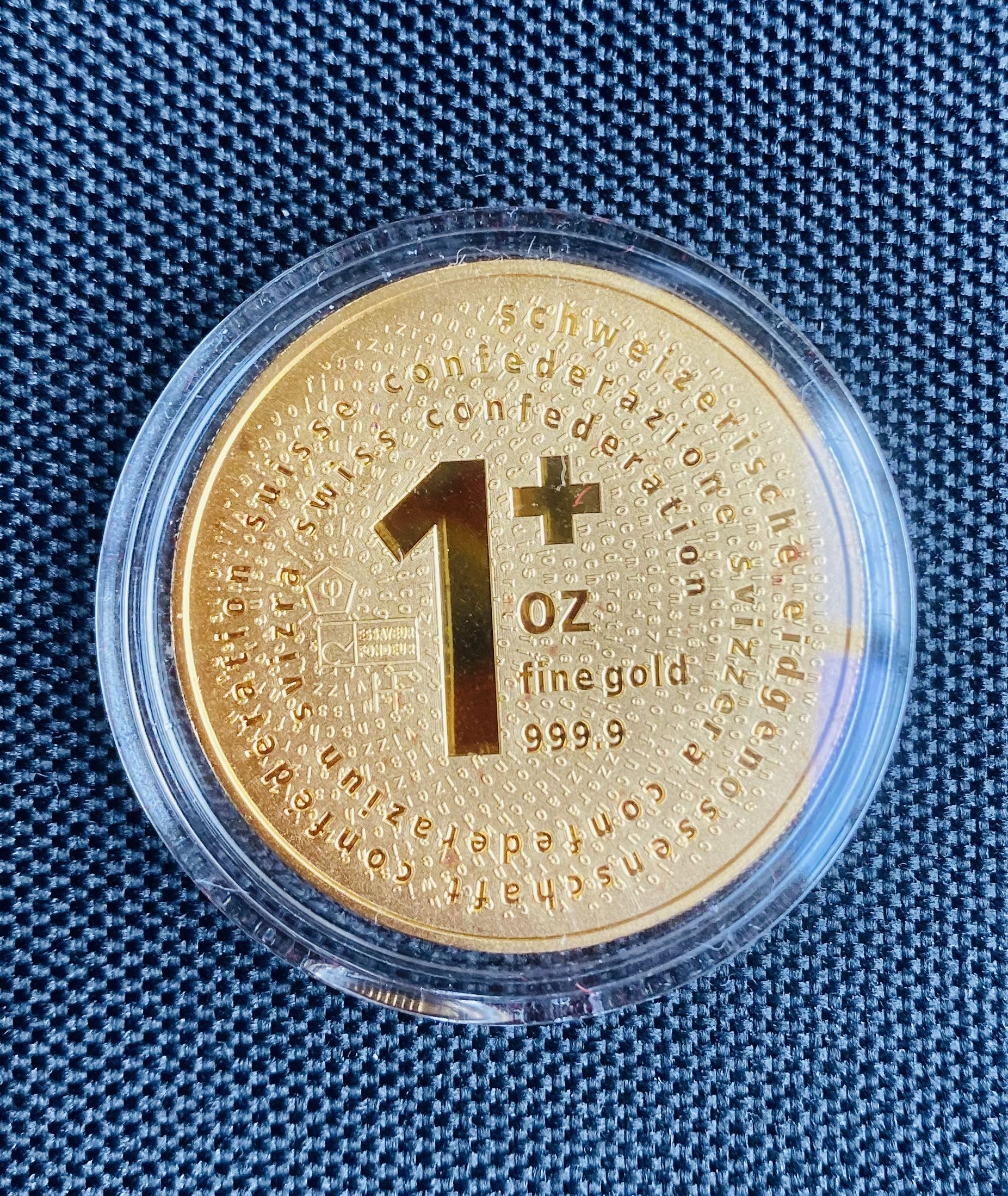Swiss one+ Bullion Corp's 1-ounce proof .9999 fine round