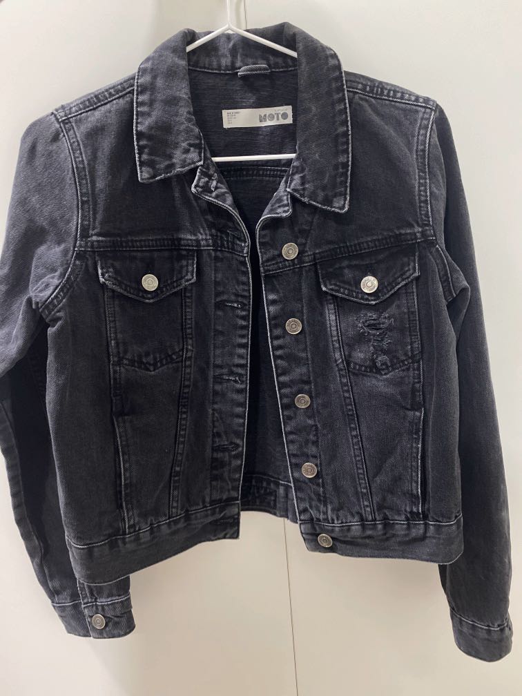 Topshop moto new arrivals black denim jacket