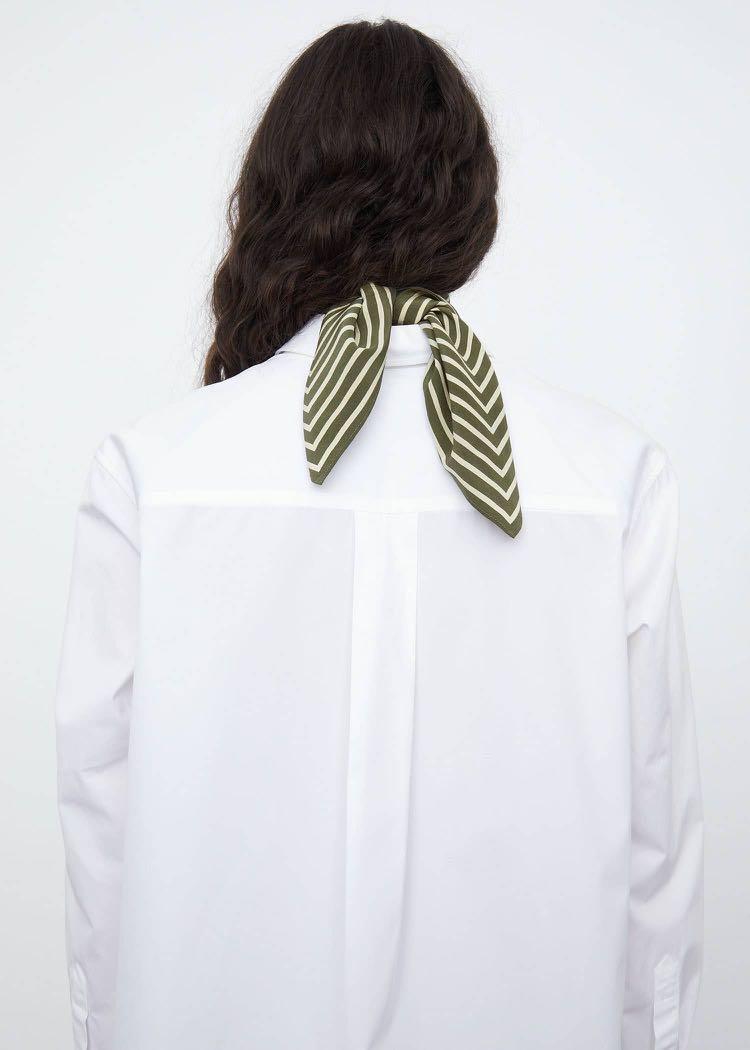 Toteme Silk Monogram silk scarf in forest | Black | Cream, Women's
