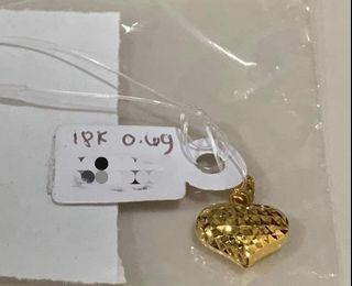 18k Saudi Gold Small heart Pendant