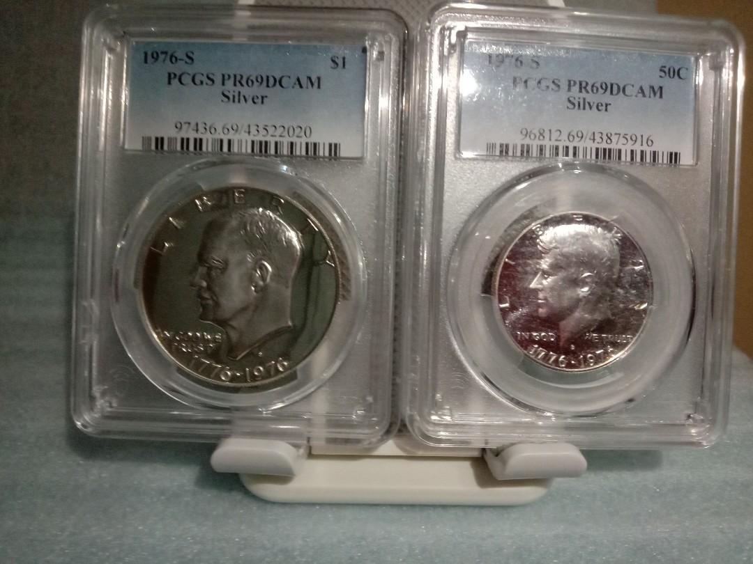 1976-S SILVER Kennedy Half Dollar PCGS PR69 DCAM Proof 69 Graded Certified Coin 