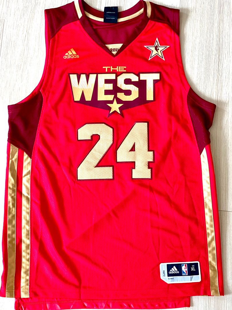 Adidas 2011 Kobe Bryant NBA West All Star Jersey Mens Size Medium +2”  Length
