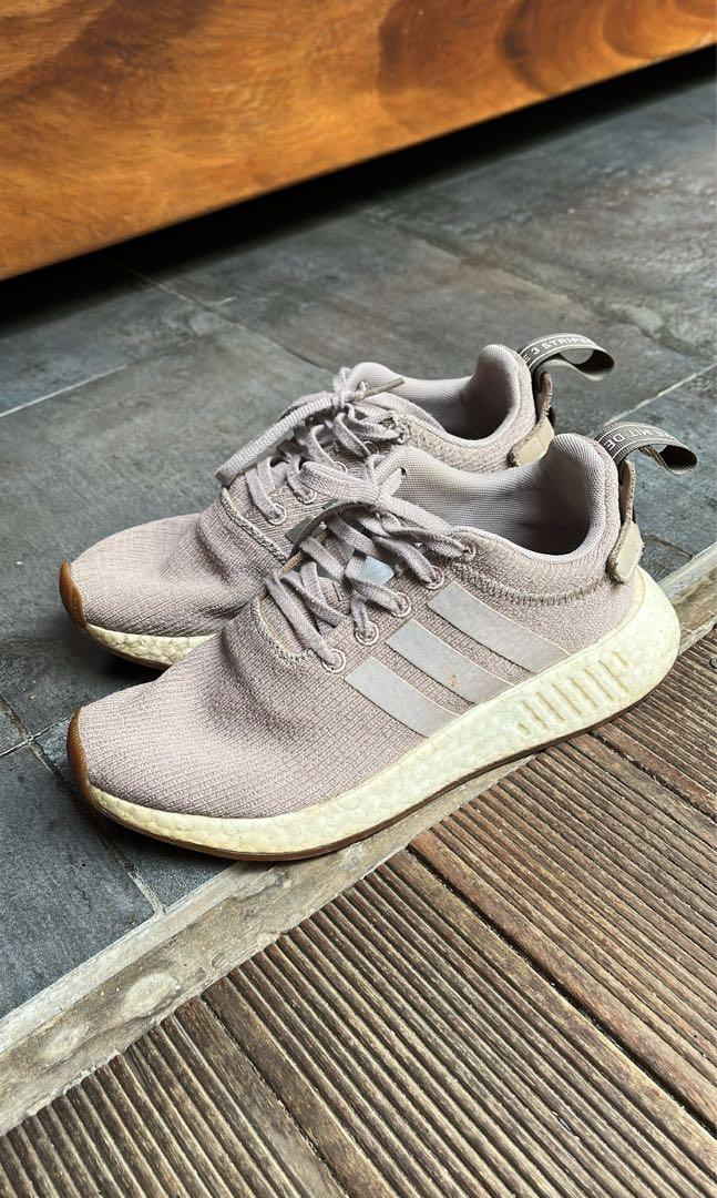 Adidas NMD R2 Earthy Vapor Grey ORI 100 Fesyen Wanita Sepatu di