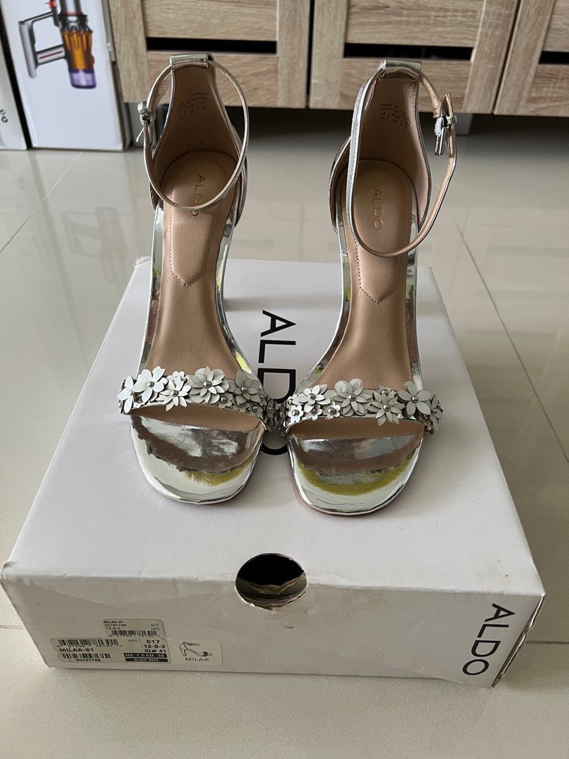 Aldo silver sales sandal heels
