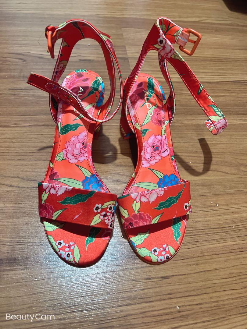 Red floral heels outlet