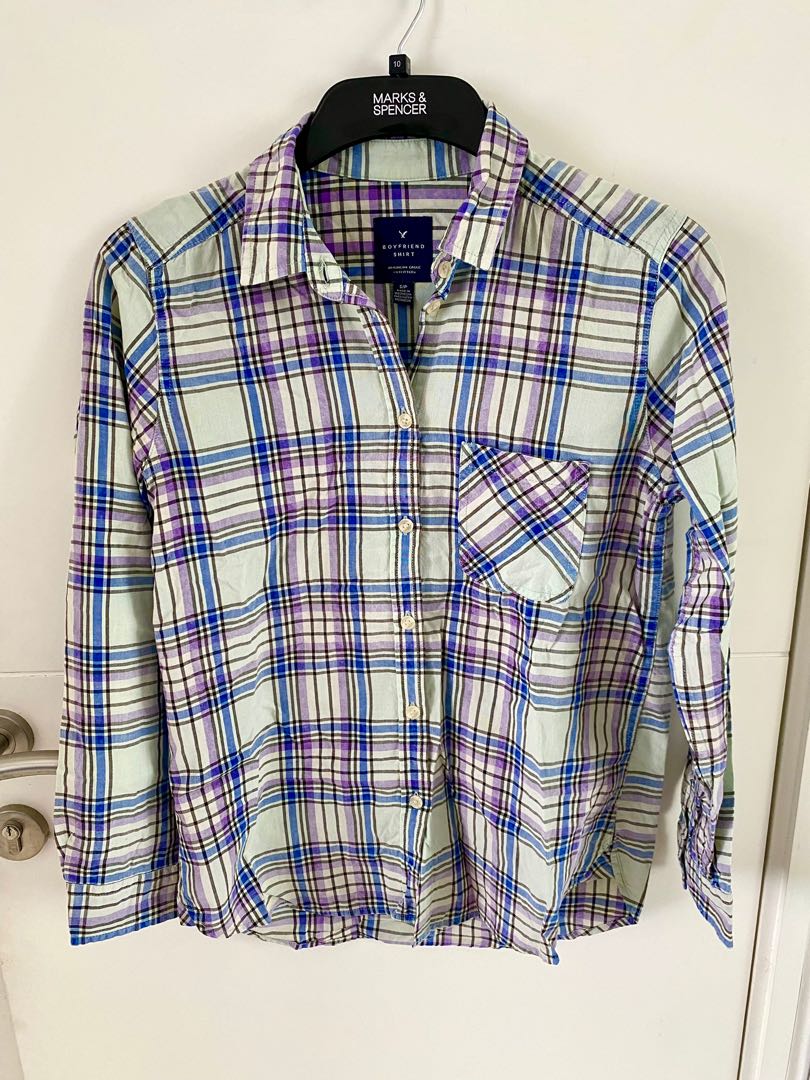 American eagle boyfriend shirt, Fesyen 