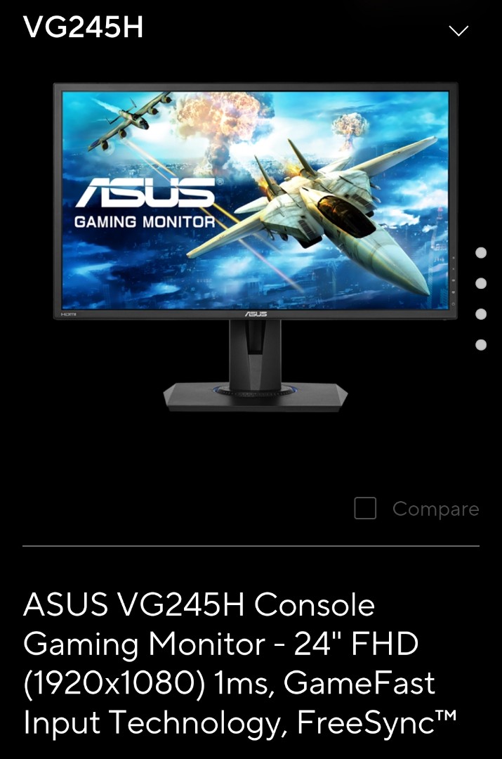 Elite PC Gaming Monitor Screen - ASUS VG245 24\