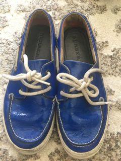 Authentic Burberry Kids Reese Patent Leather Boat Shoes