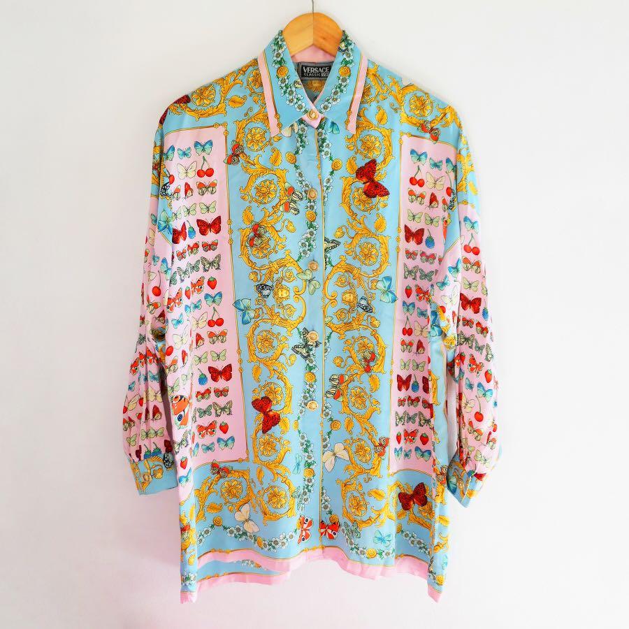 VERSACE SILK SHIRT , Luxury, Apparel on Carousell