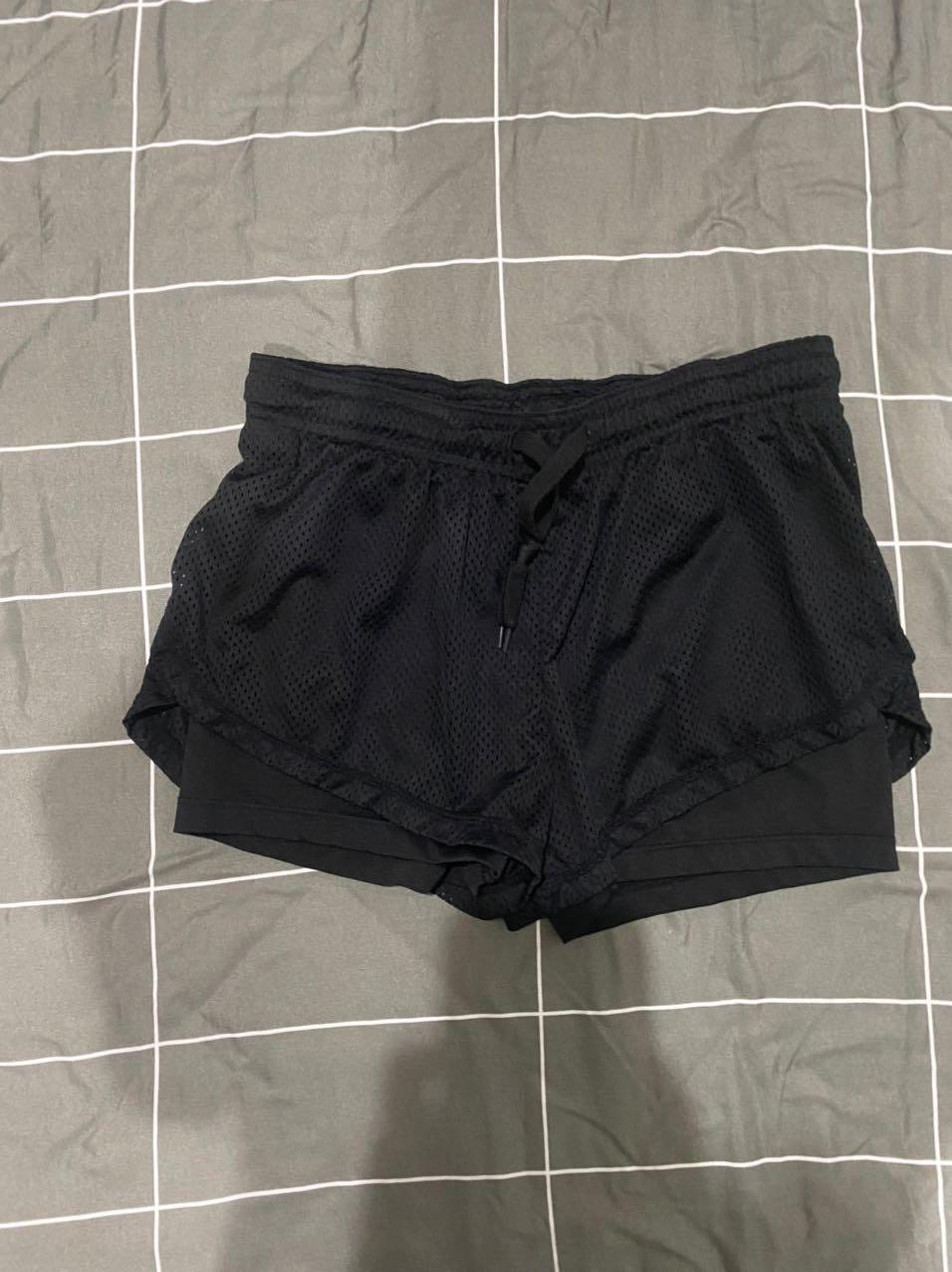 Black Mesh Sports Shorts with inner 